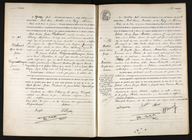 MODET Gabriel Henri Georges et MAURICE Georgette Marie Susanne