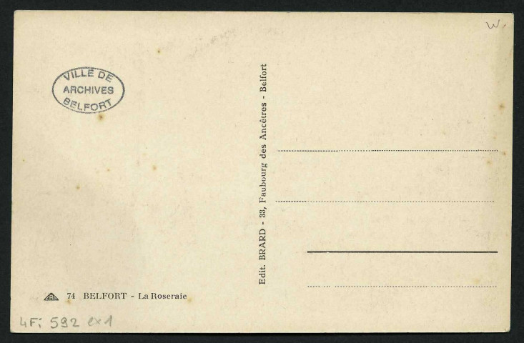 BELFORT - la Roseraie, 2 exemplaires