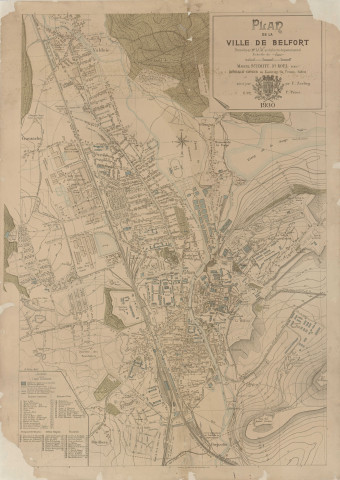Plan de la ville de Belfort (1930)Reproduction couleur