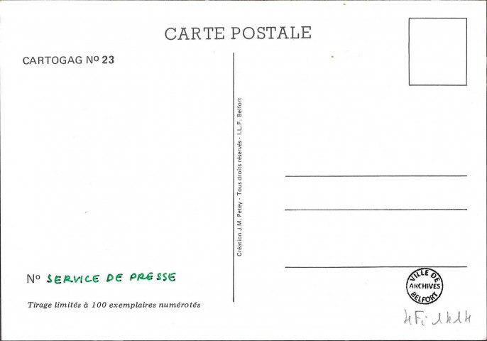Cartogag n°23 : la carte brouillée - Illustration de Jean-Marie Petey, Tirage limité à 100 exemplaires