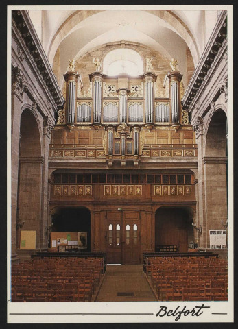 Belfort (Territoire) - La cathédrale Saint-Christophe, XVIIIè siècle - Les orgues avec un buffet en bois doré