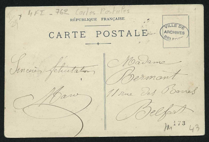 Souvenir de la semaine de Belfort, 11 au 18 juillet 1909