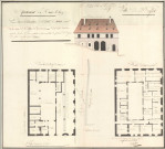 [École Jules Heidet] - Hôtel Duras : plan du rez-de-chaussée et de l'étage, élévation de la façade principale.