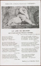 Le Lion de Belfort par le barde patriote Théodore Botrel
Dédié à Mr le Général Gouverneur Thévenet