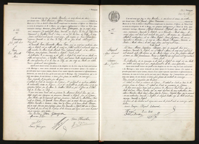 GRANGIER Jean Jules Louis et LION Lucie Henriette Marie