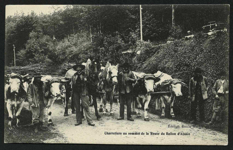 Charretiers au sommet de la route du Ballon d'Alsace