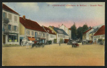 Giromagny (Territoire de Belfort) - Grande Place, 2 cartes postales