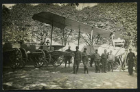Guerre1914 - Aéroplane allemand capturé à Cernay (16/08/14) exposé à BelfortCarte photo