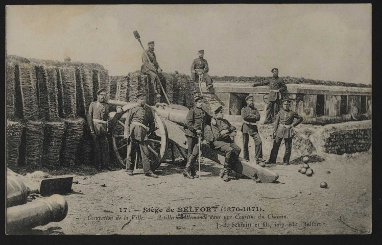 Siège de Belfort (1870-1871) - Occupation de la ville - Artillerie dans une courtine du château