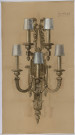 Hôtel de Ville de Belfort, [Salle des mariages] : dessin d'applique 5 lampes (modèle Renon M750 bis).