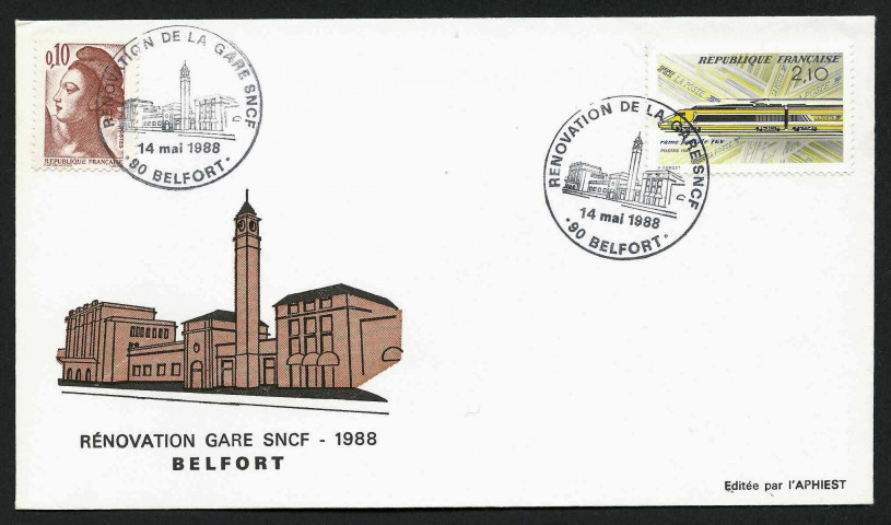 Belfort - Rénovation Gare SNCF - 1988 [enveloppe]