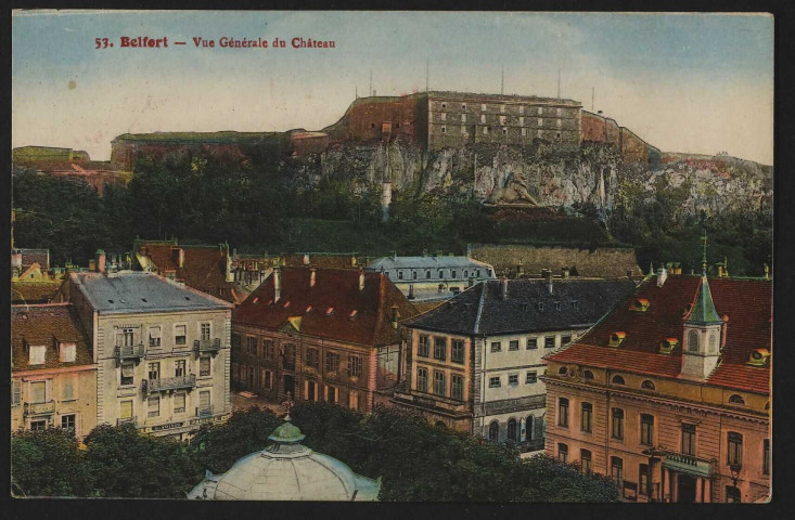 Belfort - Vue générale du château (vu depuis la place d'Armes)
