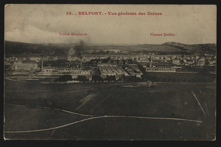 Belfort - Vue générale des usines - Société alsacienne et filature Dollfus