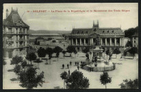 BELFORT - La place de la République et le monument des trois sièges, 2 exemplaires