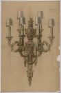 Hôtel de Ville de Belfort, [Salle des mariages] : dessin d'applique 6 lampes (modèle Renon M750 ter).