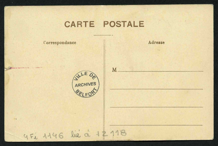 Statue Quand-Même de A. Mercié, Porte le n°2055Vierge au verso