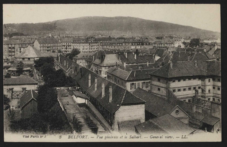 Belfort - Vue générale et le Salbert (vue sur le quartier de l'hôtel de ville) (2 exemplaires)