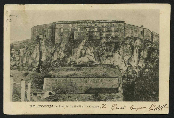 BELFORT- Le Lion de Bartholdi et le Château
