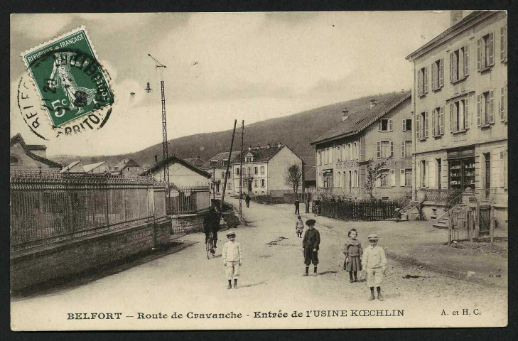 BELFORT - Route de Cravanche, entrée de l'usine Koechlin