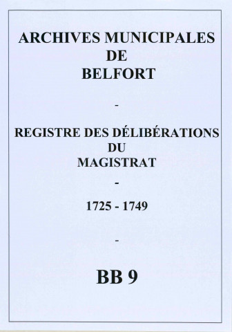 Journal de l'Hôtel de Ville de Belfort