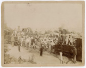 Construction du chemin de fer de 0,60 de la Place de Belfort au Salbert 15 mai 1893, 1 photographie sépia