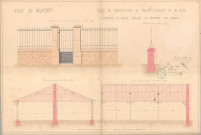 [École Jean Moulin] - Projet de construction de préaux couverts et de murs d'enceinte du groupe scolaire du faubourg des Forges.